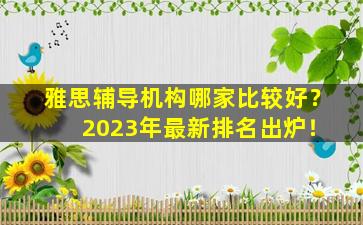 雅思辅导机构哪家比较好？ 2023年最新排名出炉！